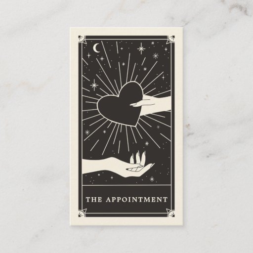 Customizable Boho Tarot heart Appointment card