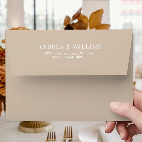 Boho Taupe Wedding Envelope