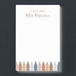 Boho Teacher Appreciation Crayon Notes<br><div class="desc">Surprise the teacher in your life or treat yourself (if you're the teacher) to these fun notes,  featuring crayons in a warm and neutral boho color palette! Personalize the text with a name,  or customize to create a to-do list or simple notes-to-self,  etc.</div>