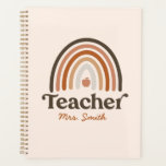 Boho Teacher Appreciation Modern Rainbow Planner<br><div class="desc">This cute planner features the word teacher in vintage-style typography. With cute boho elements of the modern rainbow and an apple, and warm brown tones, this planner can be personalized with your favorite teacher's name. Great as a gift for back to school, teacher appreciation, Christmas, Graduation, or as an end...</div>