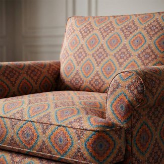 Boho Teal Burnt Orange Mosaic Kaleidoscope Pattern