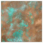 Boho Teal Copper Grunge Fabric