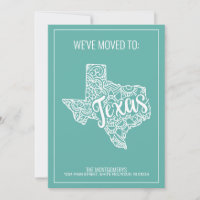 Boho Teal Floral Mandala Texas State Moving