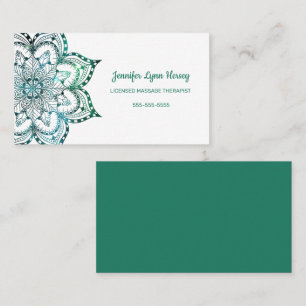 Boho Teal Mandala Business Card