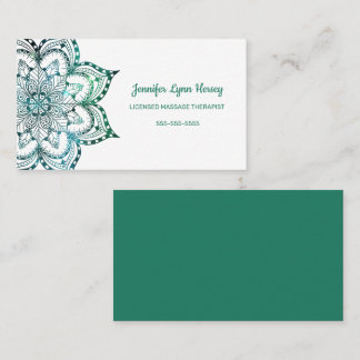 Boho Teal Mandala Business Card