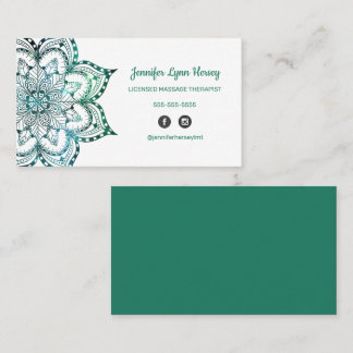Boho Teal Mandala LMT Business Card