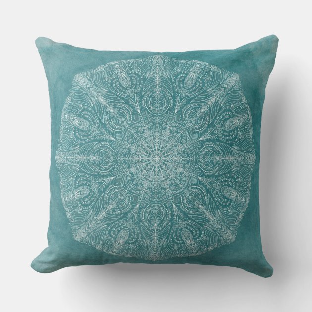Teal boho throw pillow outlet