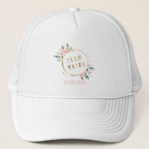 Boho Team Bride pastell flowers Trucker Hat
