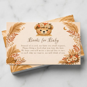 Boho Teddy Bear Autumn Pampas Books for Baby Enclosure Card