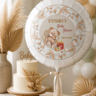 Boho Teddy Bear Baby Shower Balloon
