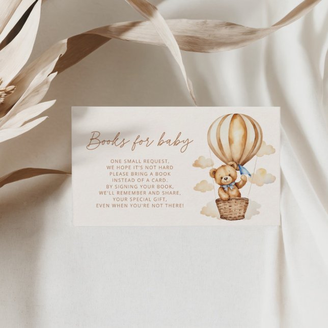 Boho Teddy Bear Baby Shower Books For Baby Enclosure Card (Creator Uploaded)