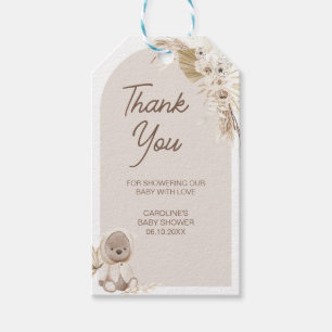 Boho Teddy Bear Baby Shower Favor Tags