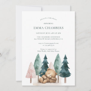 Boho Teddy Bear Baby Shower Invitation