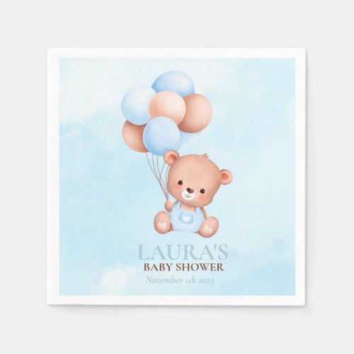 Boho Teddy Bear Baby Shower  Napkins