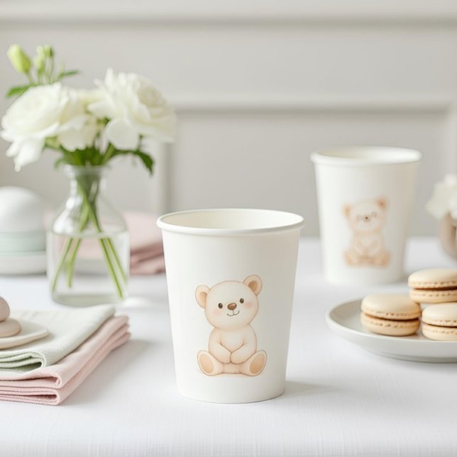 Boho Teddy Bear Baby Shower  Paper Cups (Creator Uploaded)