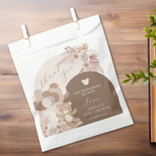 Boho Teddy Bear Bearly Wait Baby Shower Thank You Favor Bag