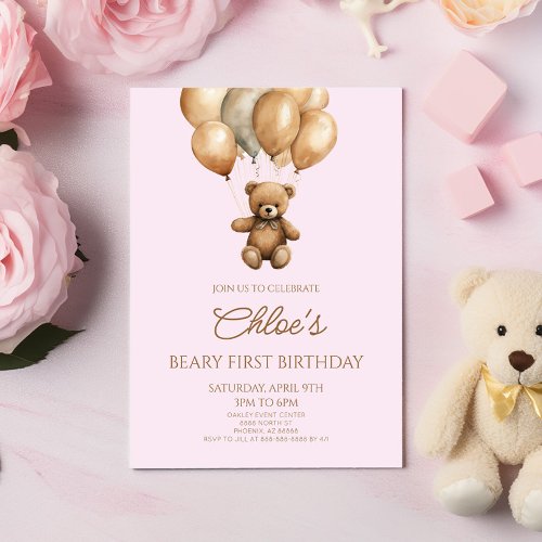  Boho Teddy Bear Beary First 1st Birthday Party