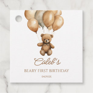 Boho Teddy Bear Beary First Birthday Party Favor Tags