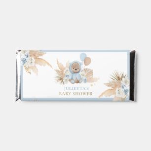 Boho Teddy Bear Blue Bearly Wait Baby Shower Hershey Bar Favors
