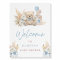 Boho Teddy Bear Boy Blue Baby Shower Welcome