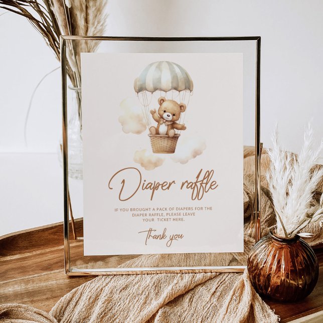 Boho Teddy bear diaper raffle Poster (Creator Uploaded)