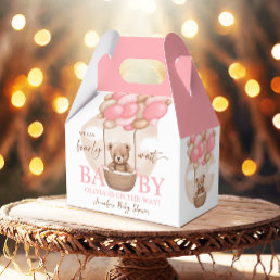 Boho Teddy Bear Girl Pink Bearly Wait Baby Shower  Favor Boxes