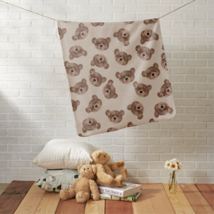 Boho Teddy Bear Kids Baby Blanket