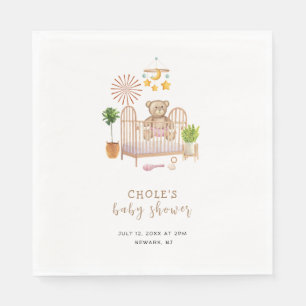 Boho Teddy Bear Nursery Baby Shower  Napkins