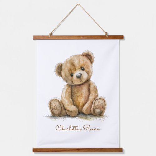 Boho Teddy Bear Personalized Nursery Hanging Tapestry