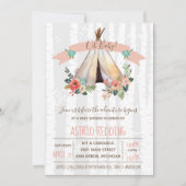 Boho Teepee Gender Neutral Rustic Baby Shower Invitation (Front)