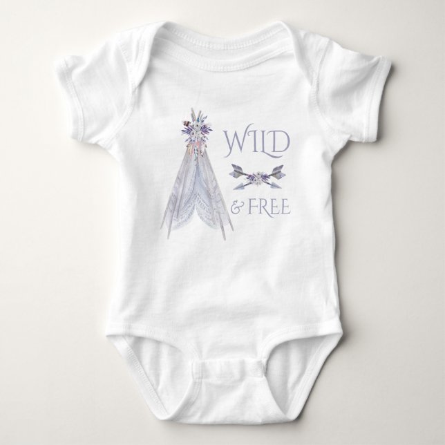 Boho Teepee Girls Tribal Baby Shirt (Front)