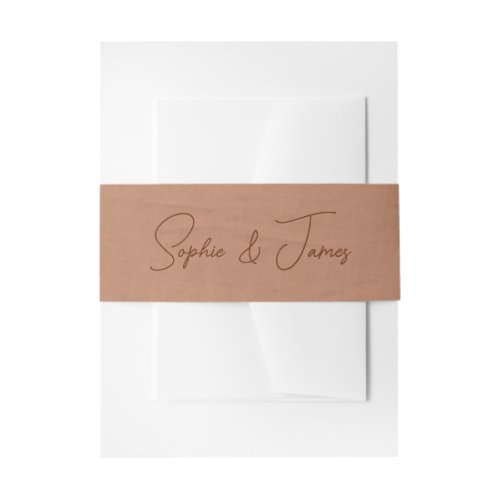 Boho terracota wedding belly bands invitation belly band