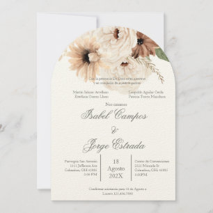 Boho terracota wedding invitation