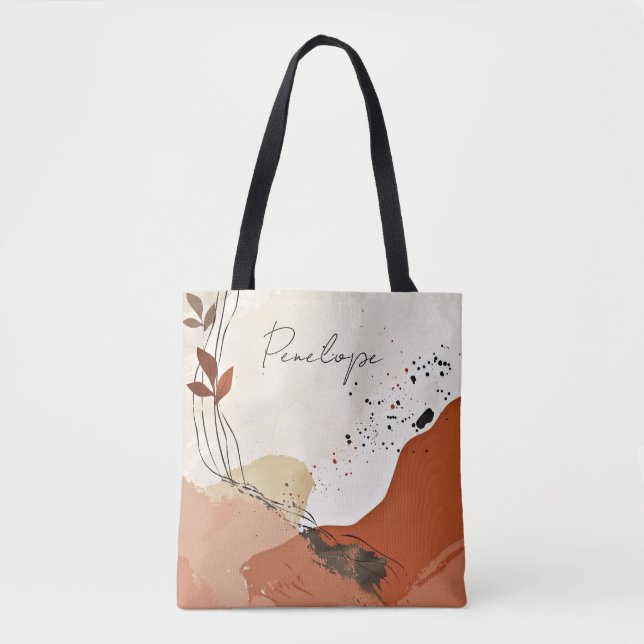 Boho Terracotta Abstract Tote Bag (Front)