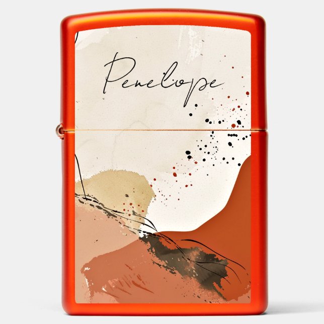 Boho Terracotta Abstract  Zippo Lighter (Front)