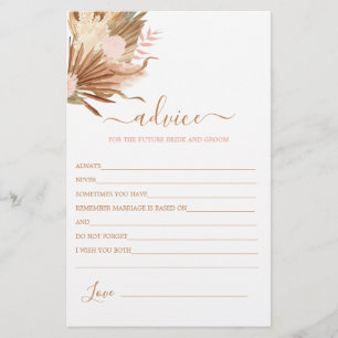 Boho terracotta Advice for the Bride card