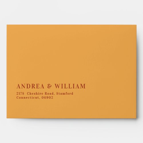 Boho Terracotta and Mustard Yellow Wedding Envelope