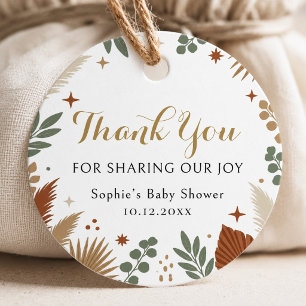 Boho Terracotta and Sage Eucalyptus Baby Shower Favor Tags