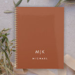 Boho Terracotta and White | Modern Monogram Planner<br><div class="desc">This modern planner design features a terracotta background,  with your initials in bold white text for a look that is simple and boho.</div>