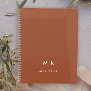 Boho Terracotta and White   Modern Monogram Planner
