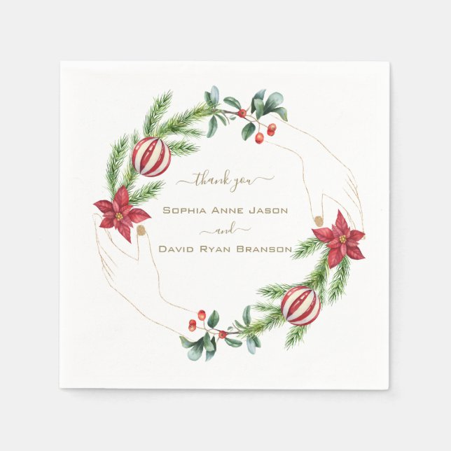 Boho Terracotta Arch Pampas Grass Floral Wedding  Napkins (Front)