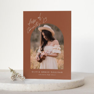 Boho Terracotta Arch Photo Graduation Announcement