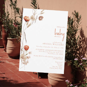 Boho Terracotta Baby Shower Invitation