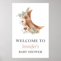 Boho Terracotta Baby Shower Welcome Sign Poster