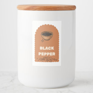 Boho Terracotta Black Pepper Spice Jar Label Stick