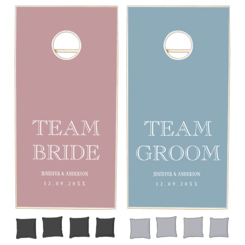 Boho Terracotta Blush Bride Groom Wedding Custom  Cornhole Set