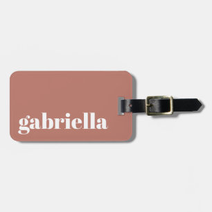 Boho Terracotta Bold Typography Personalized Name Luggage Tag