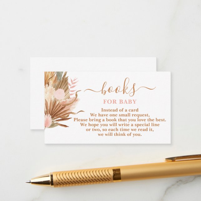 Boho Terracotta Books for Baby Card (Front/Back In Situ)