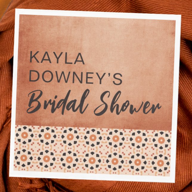 Boho Terracotta Bridal Shower Napkins (Creator Uploaded)