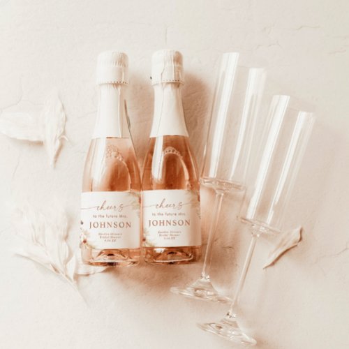 Boho Terracotta Bridal Shower Sparkling Wine Label